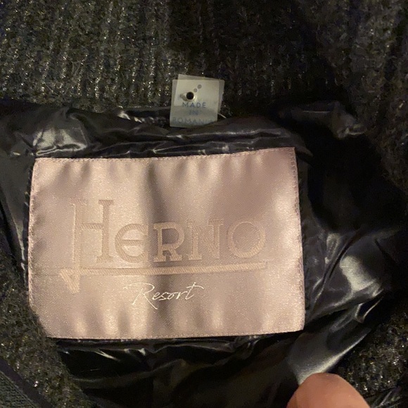Herno Resort Black Puffer w Virgin Wool Front Panels Silver Stitch - IT 34 US 4 - Picture 3 of 10